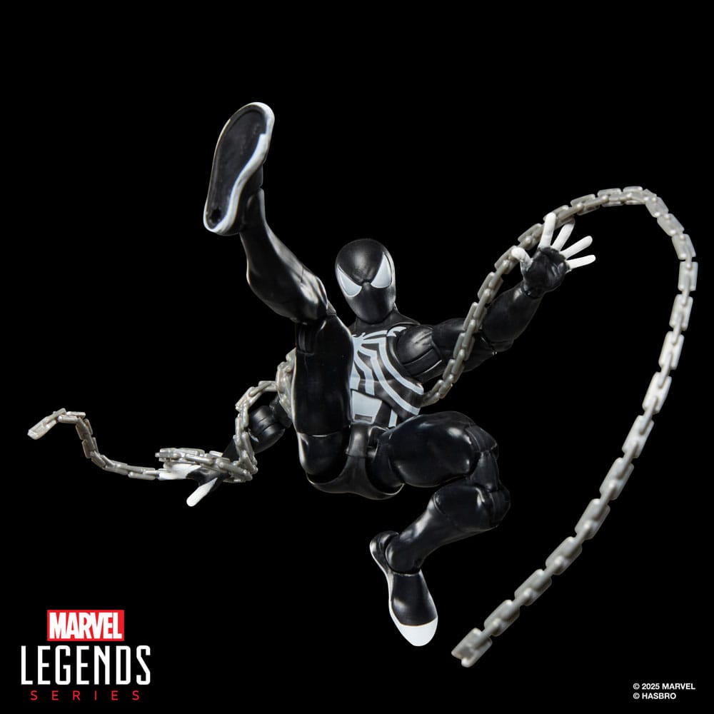 Aktionsfigur, Spider-Man, Marvel Legends, Schwarzer Anzug, Kette Peitsche