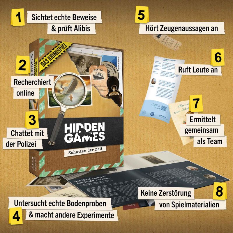 Brettspiel, Hindernisse, Experimente, Bodenproben, Altertumsforschung