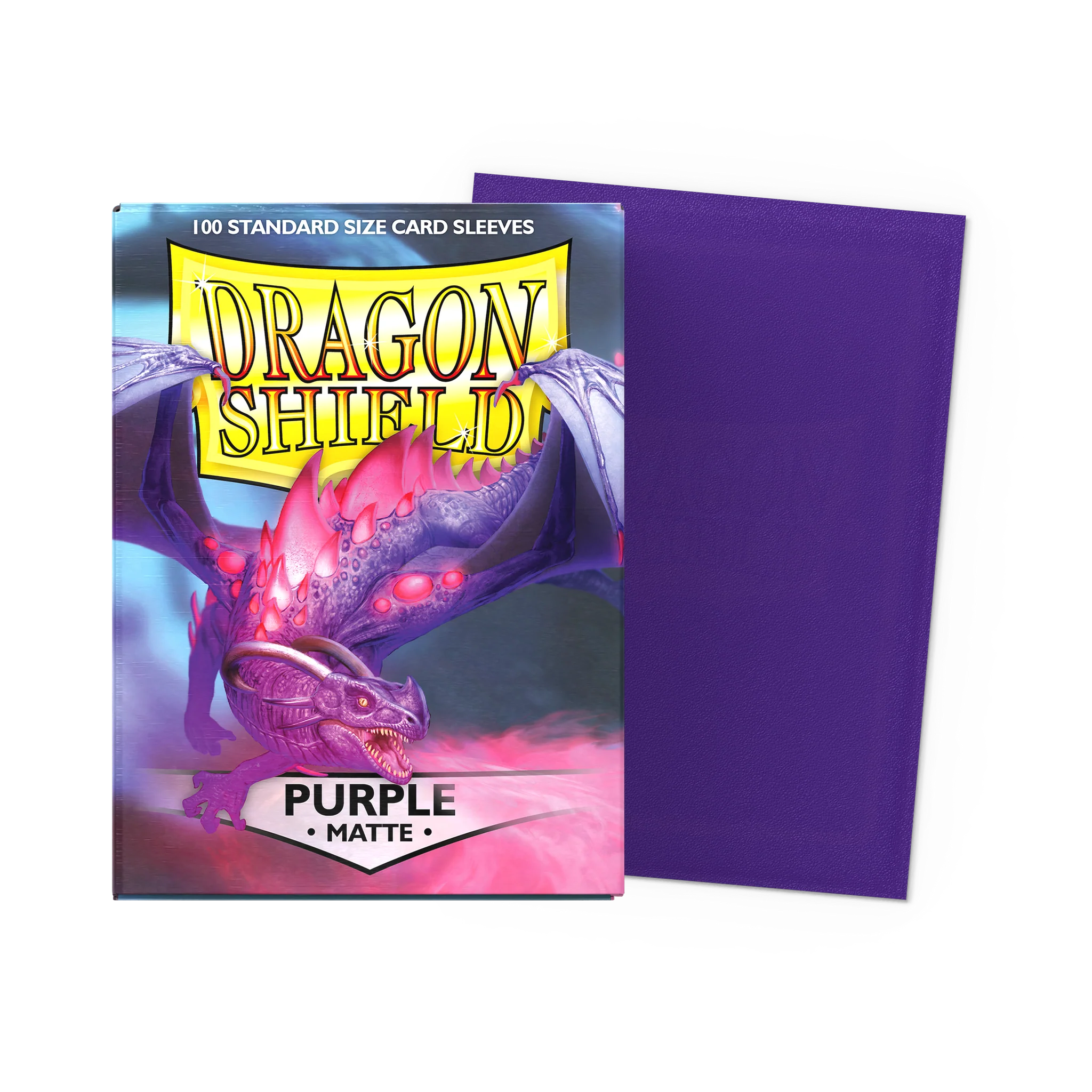 Dragon Shield, Drachenschild, Lila Farbe, Drache Karte Muenner, Mattes Finish
