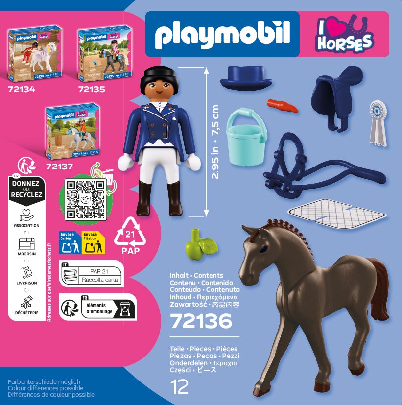 Playmobil, Pferd-Set, Pferdefigur, Reiter-Figur, Reitausrüstung
