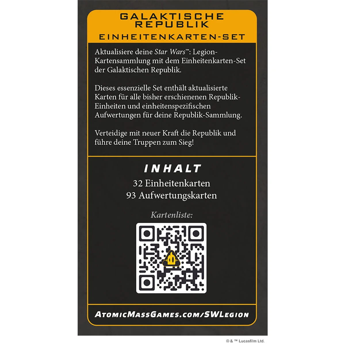 Star Wars: Legion - Einheitenkarten-Set Galaktische Republik Star Wars: Legion - Einheitenkarten-Set Galaktische Republik