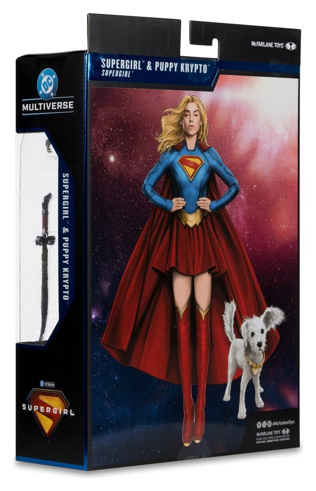 Supergirl Figur, DC Sammlerfigur, Aktionsfigur, Cape, Hundenzubehör