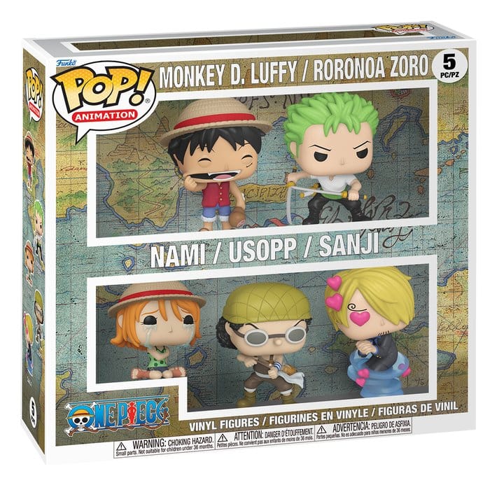 Funko Pop, Figur Vinyl, Monkey D. Luffy, Set 5 Stk, Nami Usopp Sanji