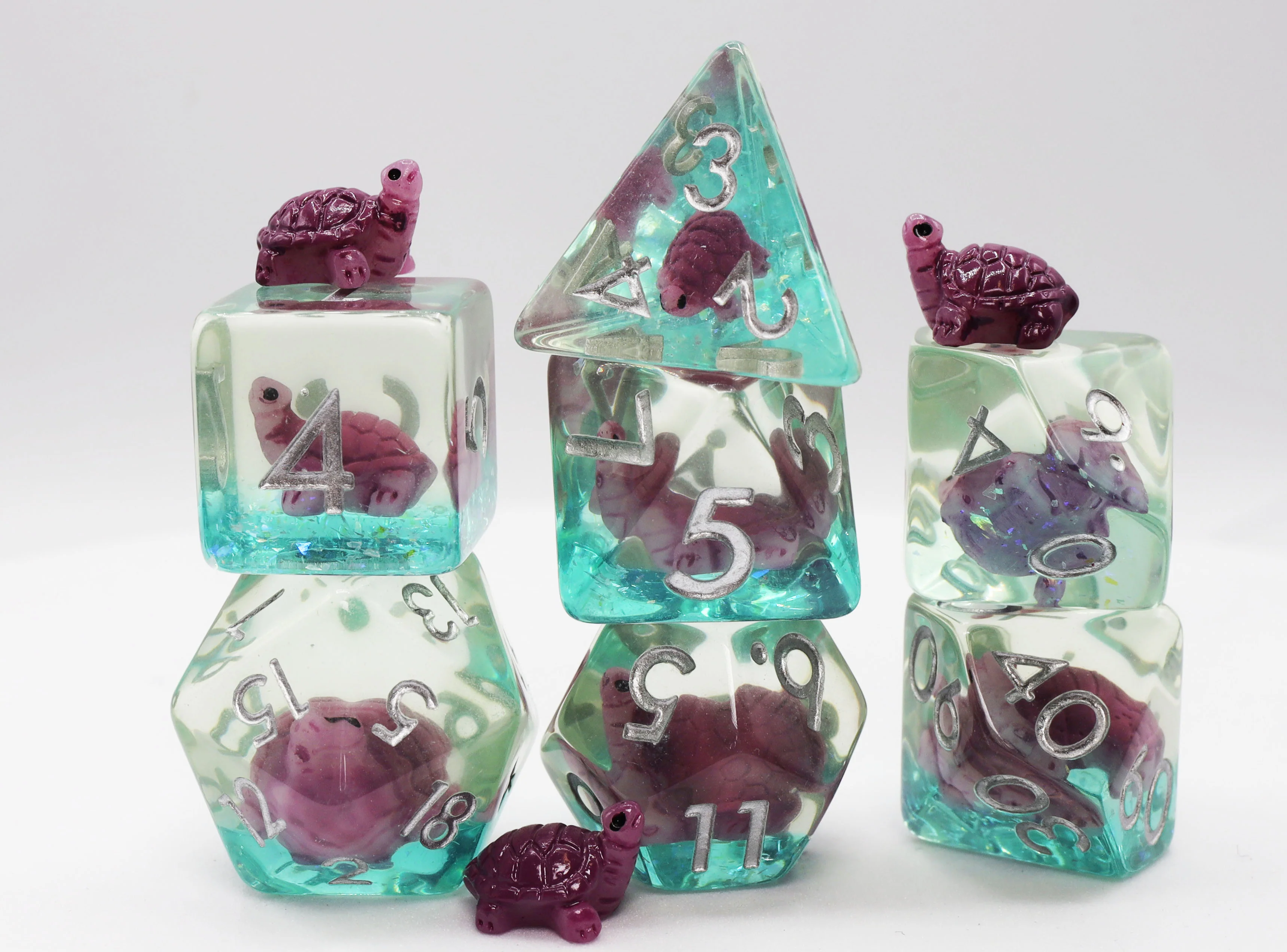 Polyhedral Dice Set: Gummy Turtle (7)