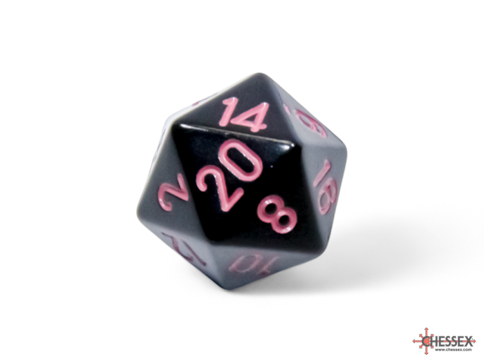 Würfel: 7er-Würfelset "Opaque" (Black/Pink)