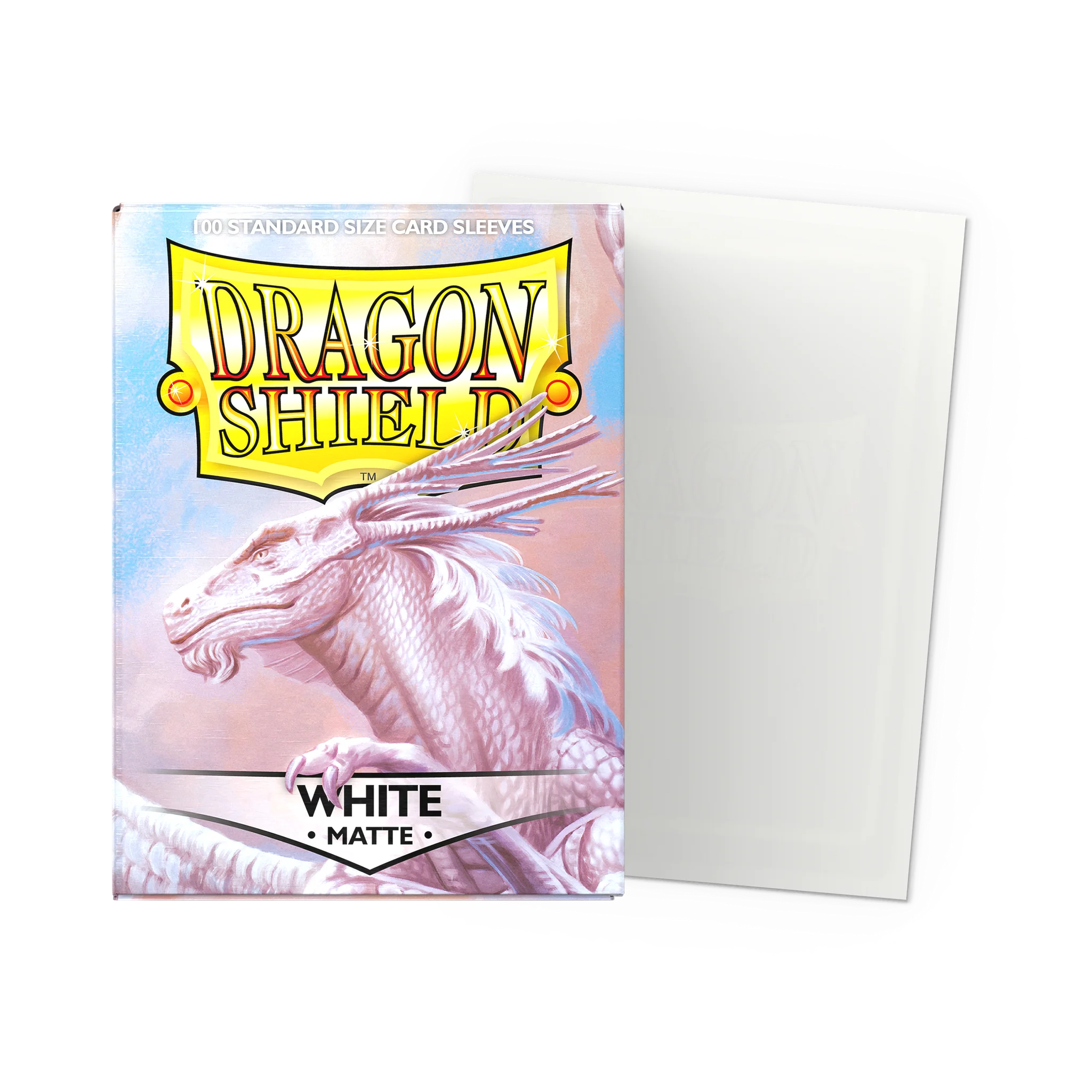 Dragon Shield, Weißes Matt, Kartenhüllen, 100 Standardgröße, Drachendarstellung
