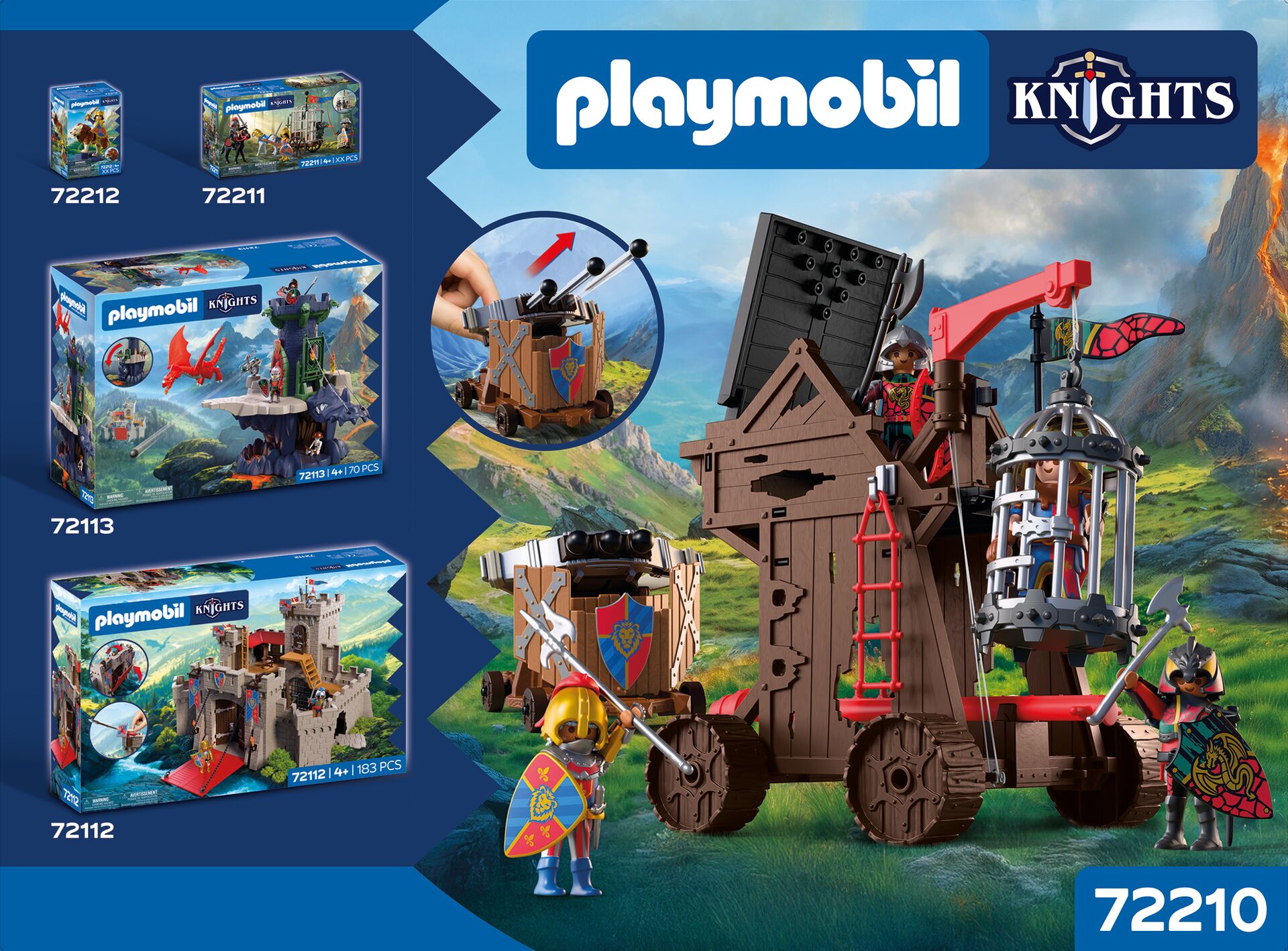 Playmobil Knights, Burg-Spielset, Käptnenschiff, Figuren, Bausteine