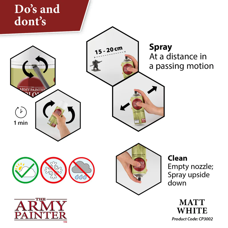 Army Painter: Base Primer - Matt White Army Painter: Base Primer - Matt White
