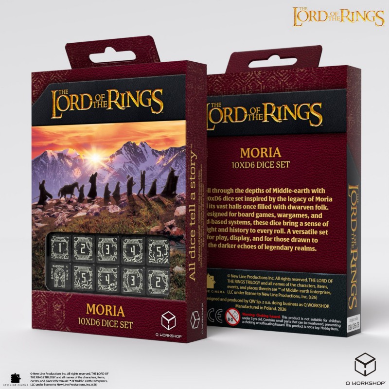 würfelset, 10xD6 Würfel, mittelalterlich, Moria, The Lord of the Rings