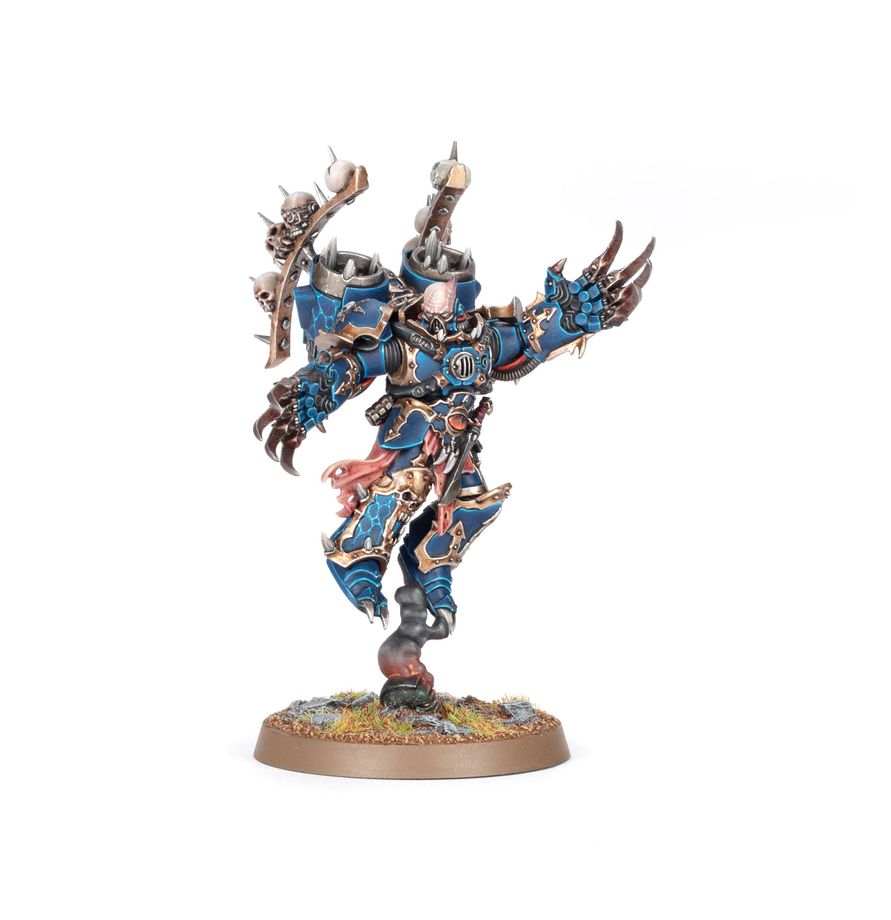 Warhammer 40K: Chaos Space Marines - Combat Patrol Night Lords Ork-Heldenfigur, Miniature, Krieger, Blau, Basis-Fotostand