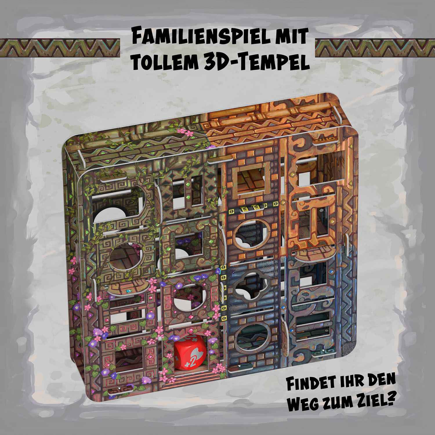 Fantasie-Puzzle, 3D-Tempel, Familienspiel, Puzzle-Brett, Holzdesign