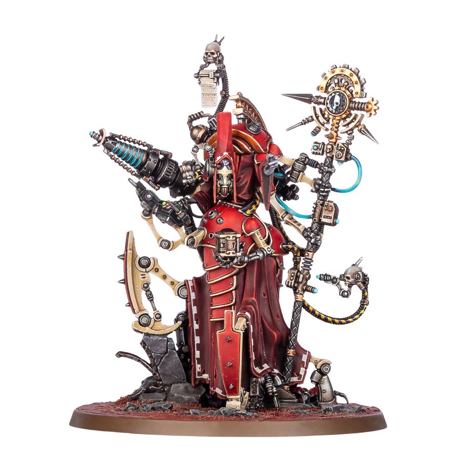 Warhammer 40k: Adeptus Mechanicus - Thulia Ghuld Miniatur, Figur, Science-Fiction, Rote Roben, Techno-Rüstung