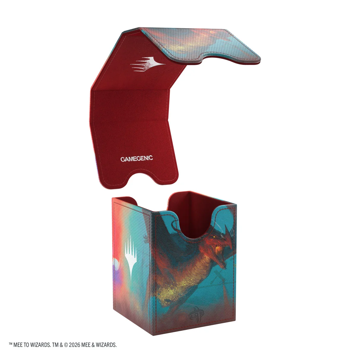 Gamegenic: Magic The Hobbit Squire 80+ XL - Arkenstone/Smaug cardboard box, card sleeve, red interior, game accessory, dragon artwork