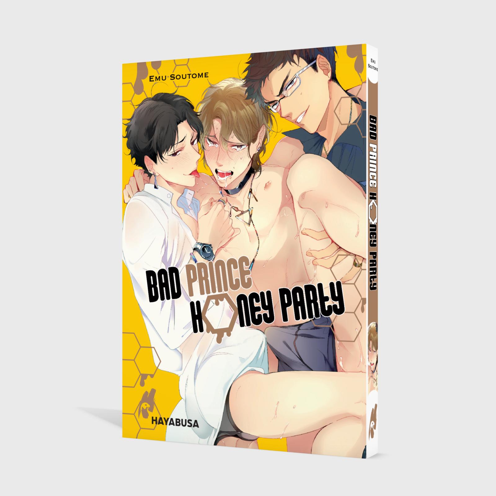 Bad Prince Honey Party Manga, Yaoi, Hardcover, Cover art, Hexagon pattern