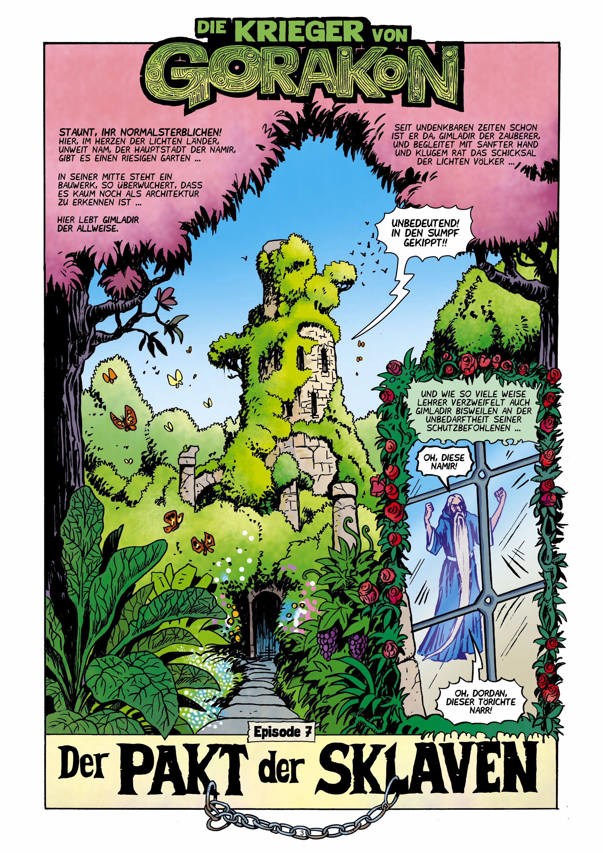 Fantasy 3000 #7: Gefangen in den Sklavenställen Comic, Naturbild, Ruine, Haus aus Pflanzen, Garten