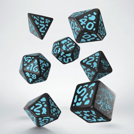 Cow Dice Set: MOOlissa (schwarz/blau) Spiel, Würfel