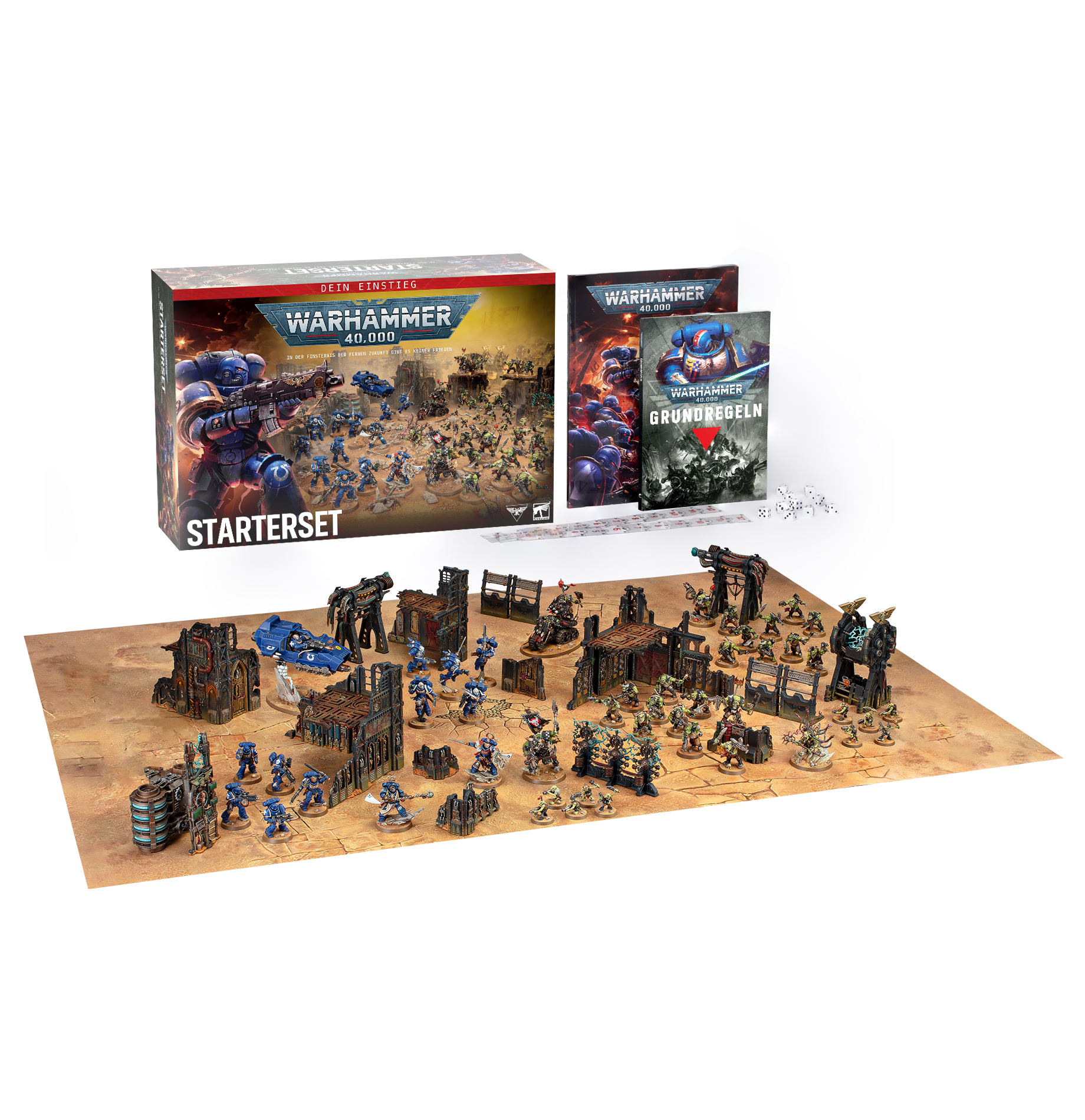 Warhammer 40K: Starter Set dt. Starterset, Warhammer 40,000, Tabletop, Miniaturen, Spielmatte