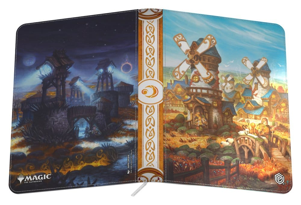 Ultimate Guard: Zipfolio 18-Pocket Xenoskin 360 - Magic: Lorwyn Eclipsed - Plains Magic: The Gathering, Playmat, Dragon/Medieval landscape, Windmill, Colorful illustration