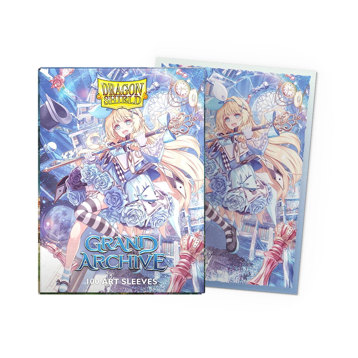 Arthülle, Illustration, blau Töne, Grand Archive, Charakterdesign