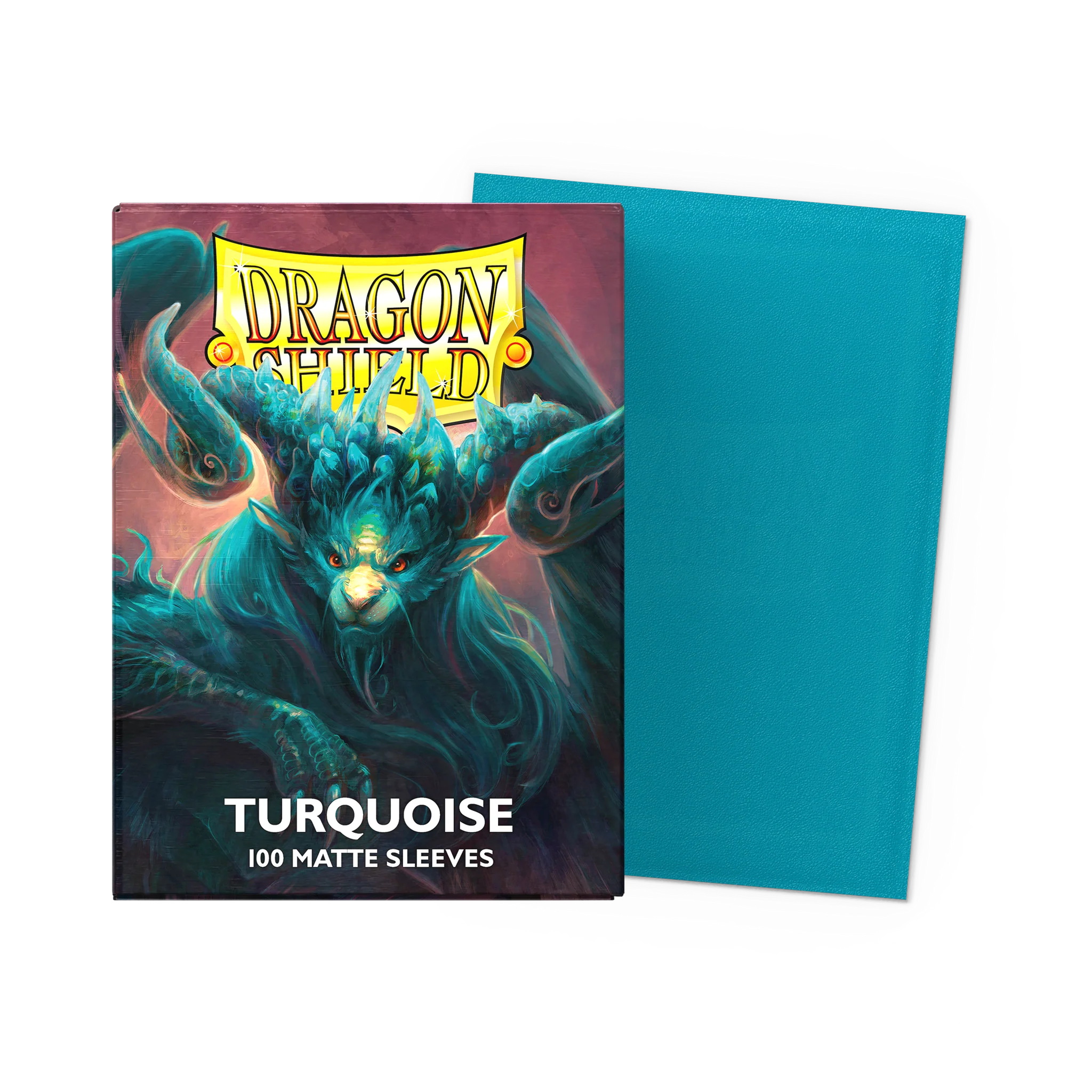 turquoise, dragon shield, 100 matte sleeves, Buchumschlag, Illustrierung