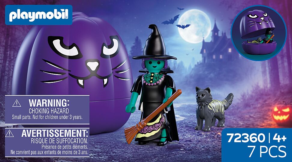 Halloween, Hexe, Katze, Kürbis, Besen