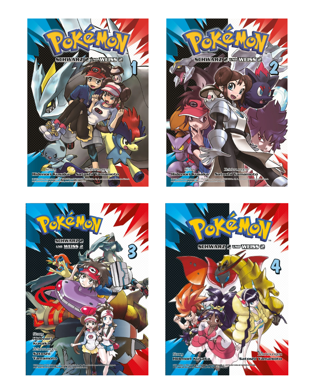 Pokémon Schwarz 2 und Weiss 2 Bd.1-4 Manga Pack Pokémon Schwarz 2 und Weiss 2 Bd.1-4 Manga Pack