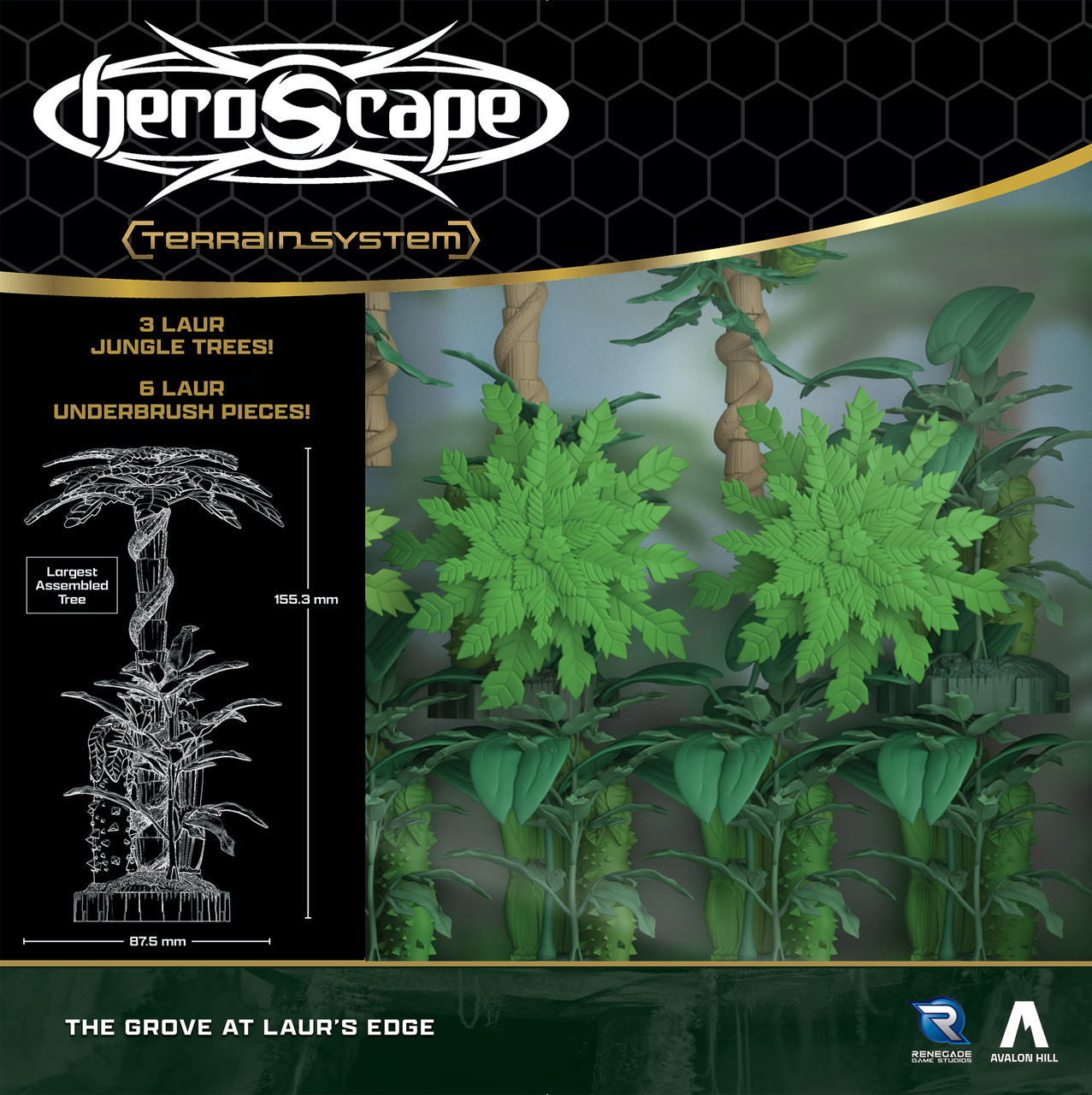 HeroScape - Terrain System. The Grove at Laurs Edge Pflanzenwuchs, Werbung, Plakat, Blatt, Regenwald