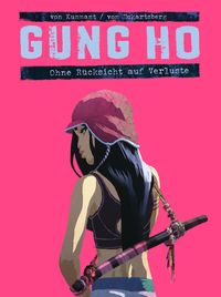 Gung Ho Bd.2: Ohne Rücksicht auf Verluste Comics, Poster, rosa Hintergrund, weibliche Figur, Katana-Waffe
