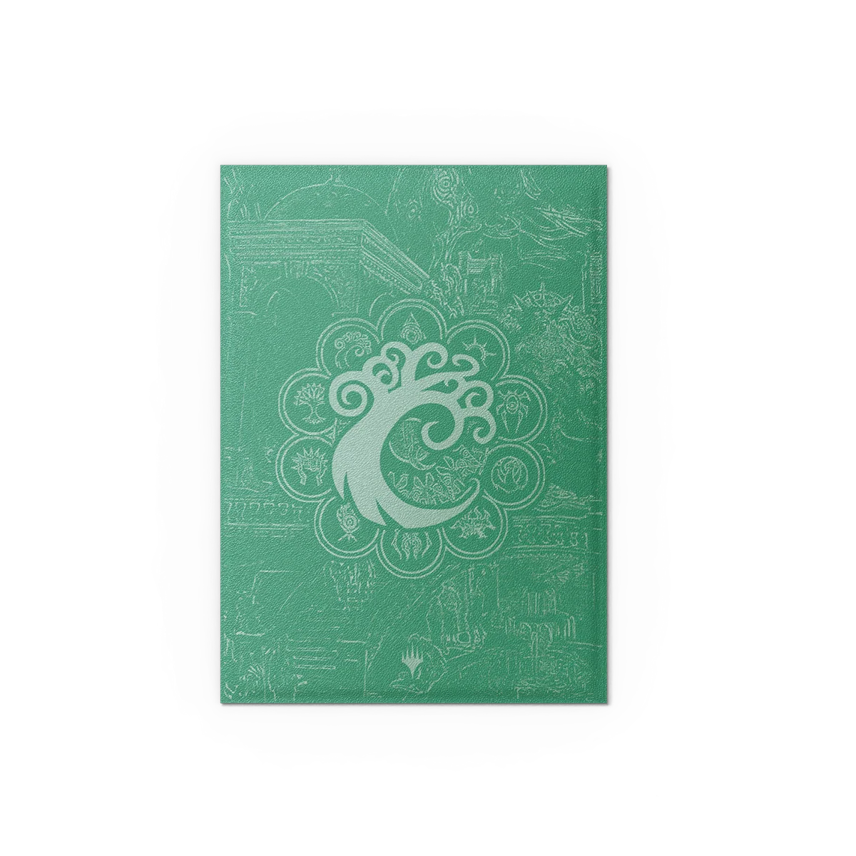 notizbuch, einband, grün, muster, kunst