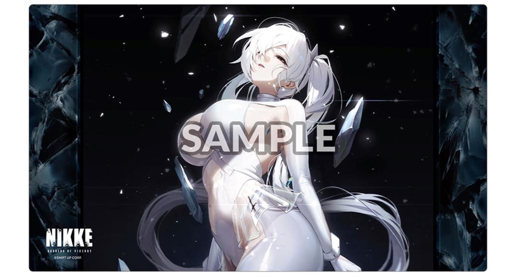 Bushiroad: Playmat Nikke - Goddess Of Victory Chapter32: Advance - Cinderella anime, illustration, weißhaarig, bodysuit, szenerie