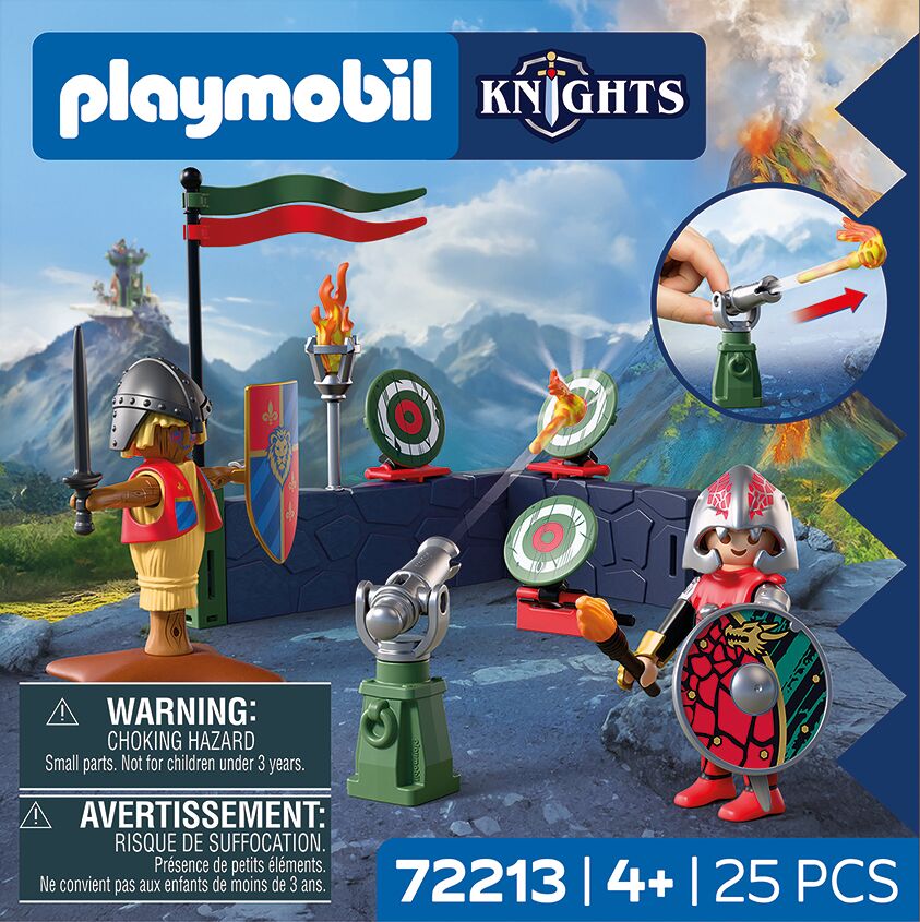 Playmobil: Knights - Kampftraining Drachenritter Spielzeug, Playset, Ritter, Mini-Figur, Zielscheibe