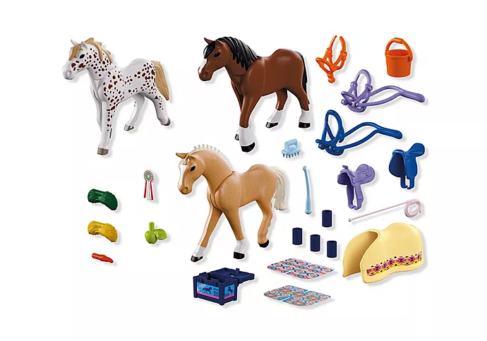 Pferdefiguren, Pferde, Reiterzubehör, Pferdehof, Spielset