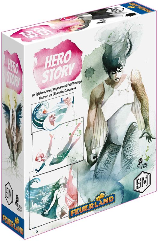 Kartenspiel, Feuerland, Hero Story, Comic-Illustration, Spielschirm