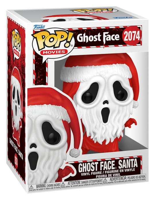 Scream: POP Ghost Face Santa (2074) vinyl figure, geistiges gesicht, weihnachtsmann, schneemann