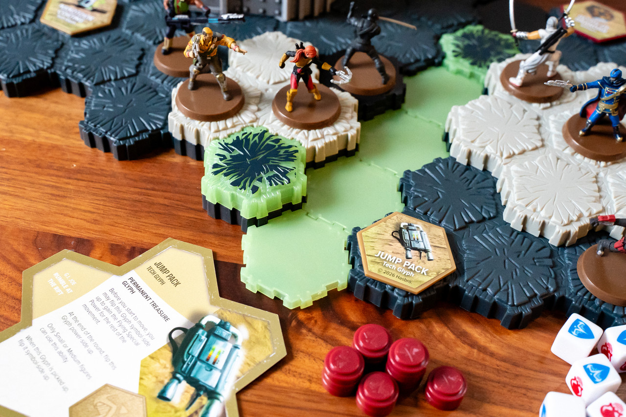 G.I. JOE Heroscape: Rumble at the Rift Battle Box board game, miniaturen, spielkacheln, gelände-teile, sprung-pack