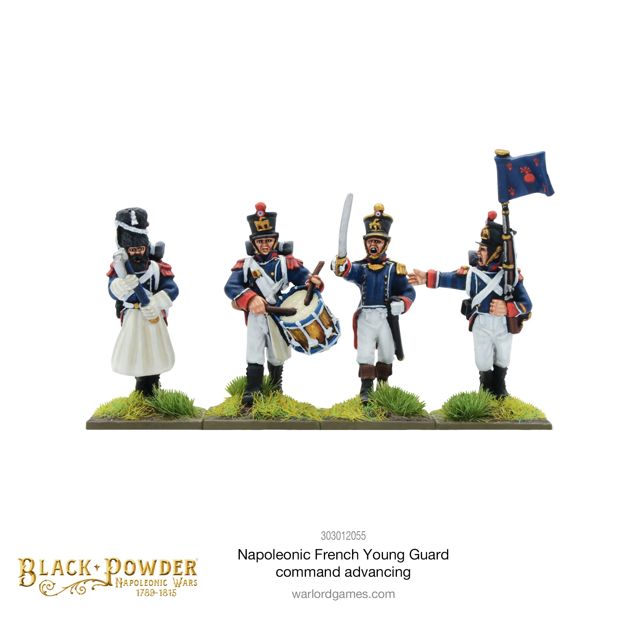 Black Powder: Napoleonic French Young Guard Command advancing Black Powder: Napoleonic French Young Guard Command advancing