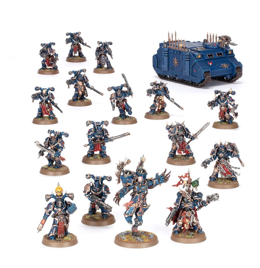 Miniaturen, Warhammer, Space Marines, Rüstung, blaues Fahrzeug