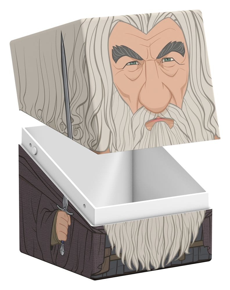 Ultimate Guard: Deckbox Squaroes Hobbit - Gandalf (HOB002) Druckbox, Wizardengesicht, Holzfigur, Gesichtszug, Dekorativ