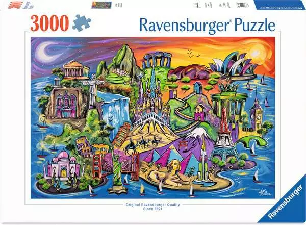 Puzzle: Schätze der Welt Puzzle, Ravensburger, 3000 Teile, Bunt, Stadtlandschaft