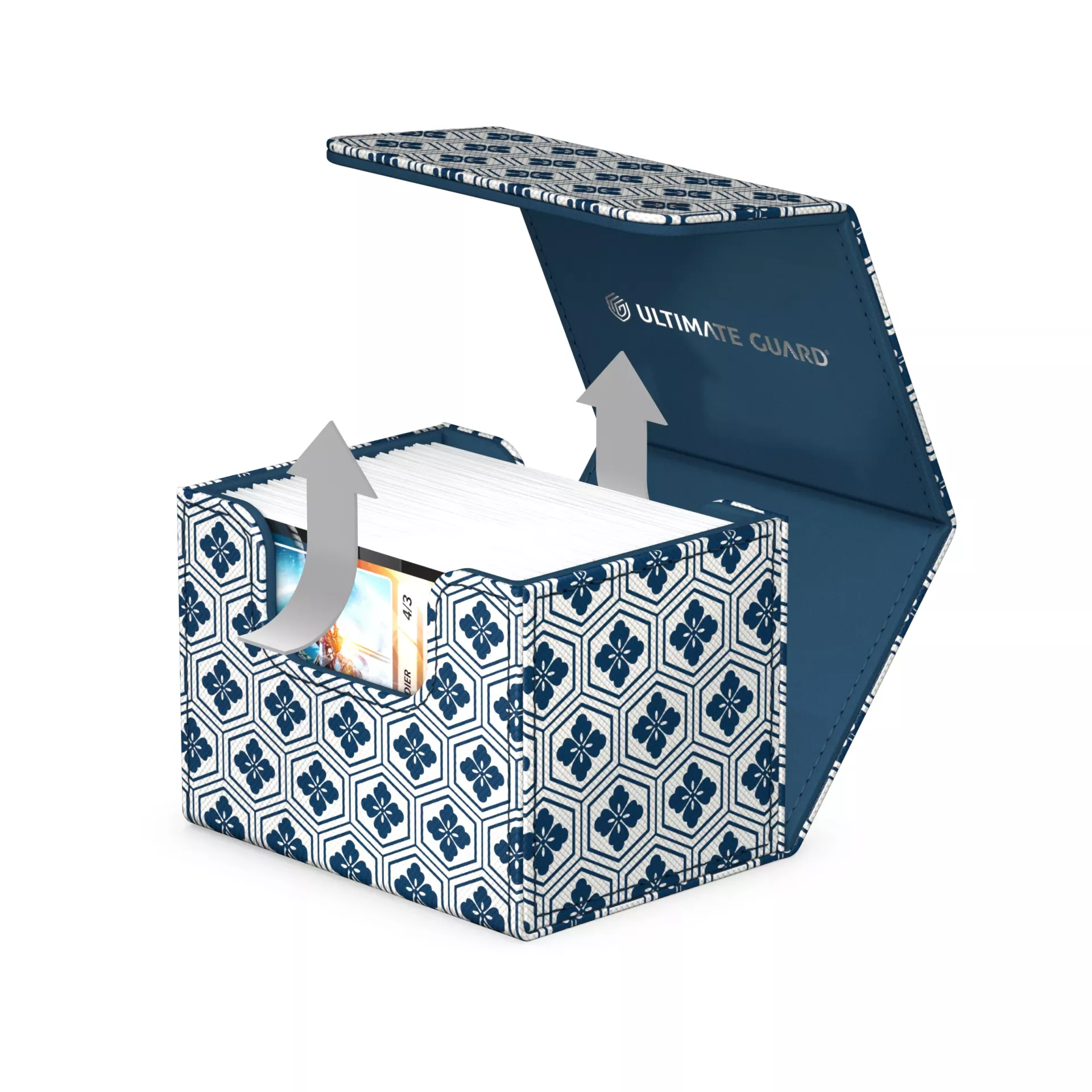 Ultimate Guard: Deck Box Sidewinder 100+ Xenoskin Shogun's Journey - Kikko (White/Blue)