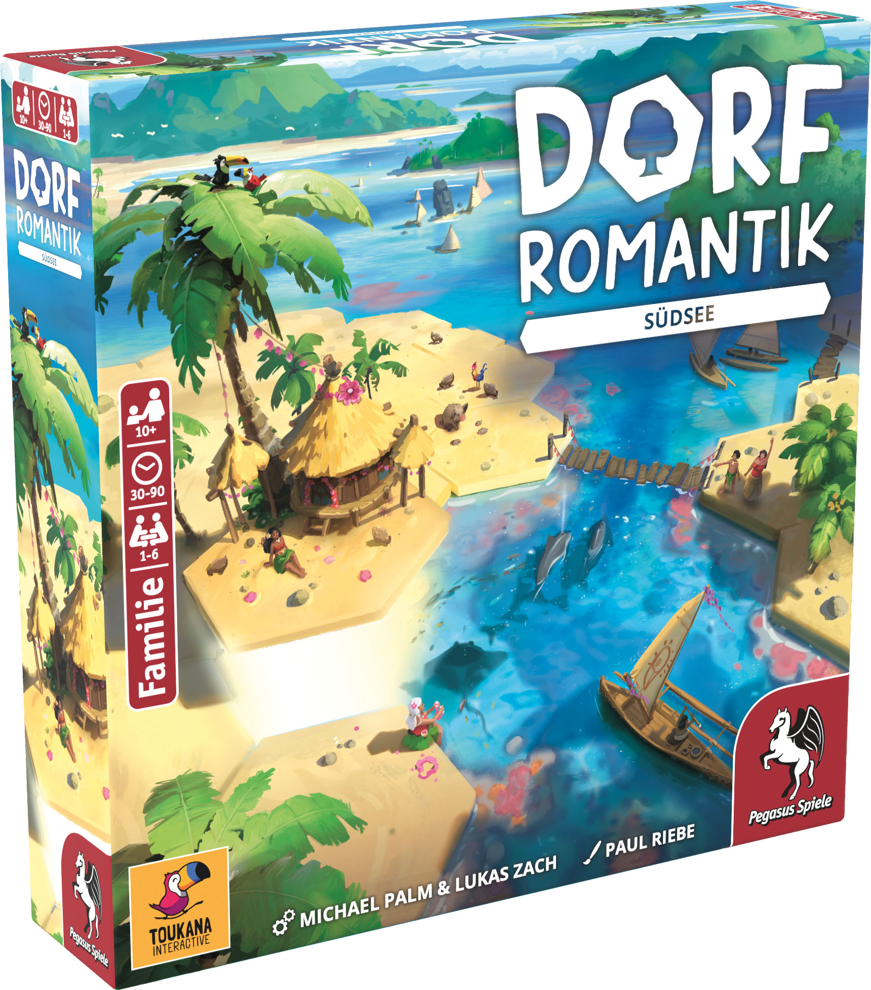 Dorfromantik - Südsee Karten-Spiel, Familien-Spiel, Südsee, Strandinsel, Bootsodysee