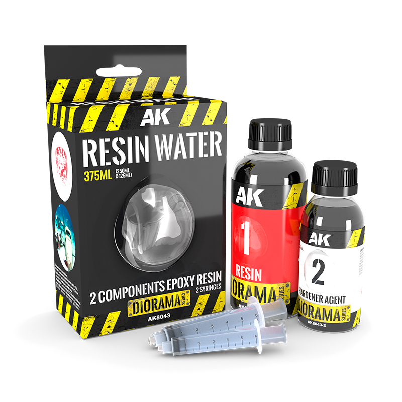AK: RESIN WATER 2-COMPONENTS EPOXY RESIN - 375ml AK: RESIN WATER 2-COMPONENTS EPOXY RESIN - 375ml