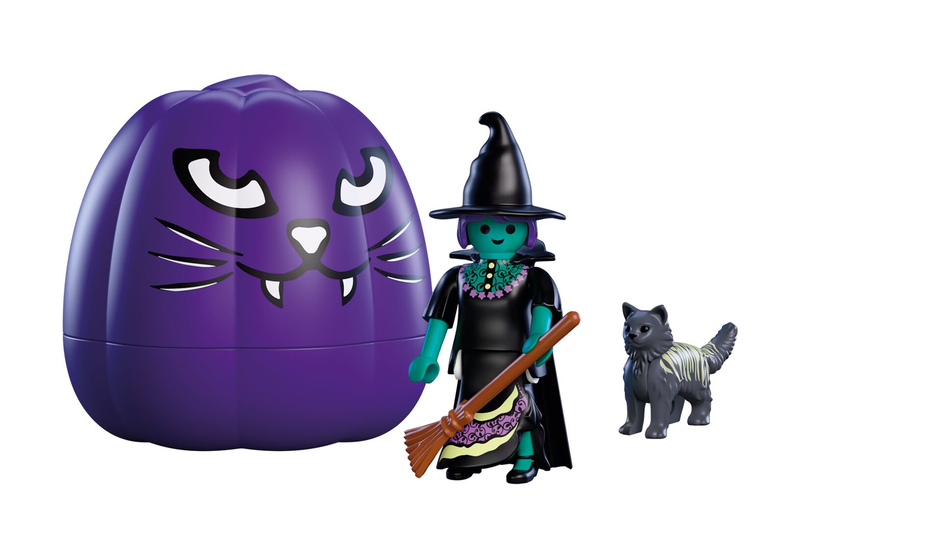 Halloween, Hexe, Katze, Besен, Puppe