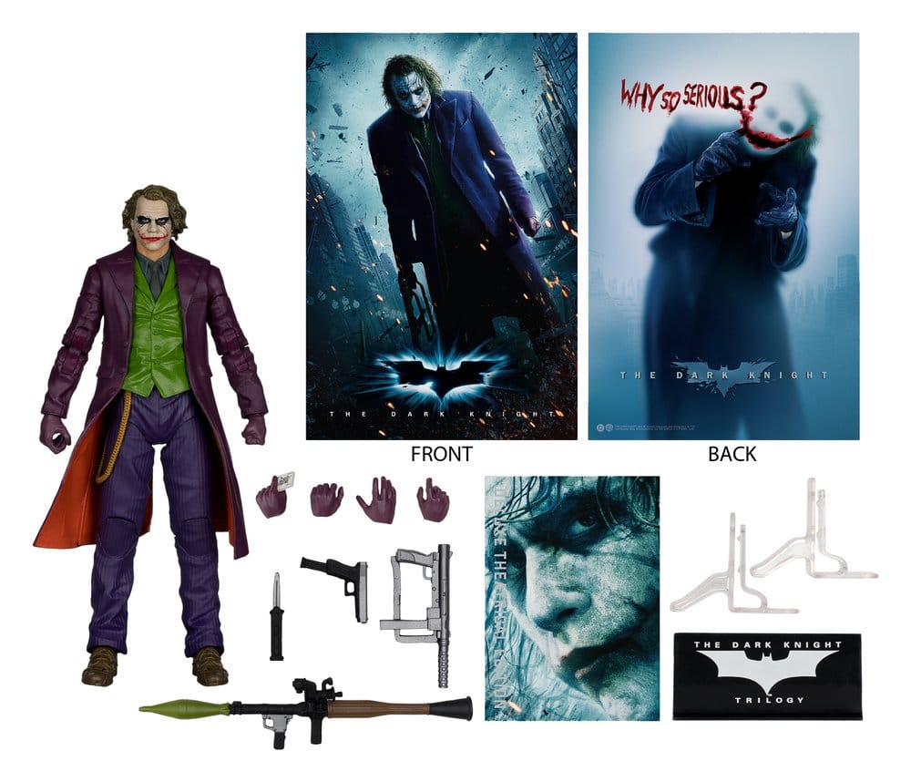 DC Multiverse AF: Joker (Dark Knight) Deluxe Theatrical Edition 18cm aktion-figur, joker, batman-welt, waffe, zubehör
