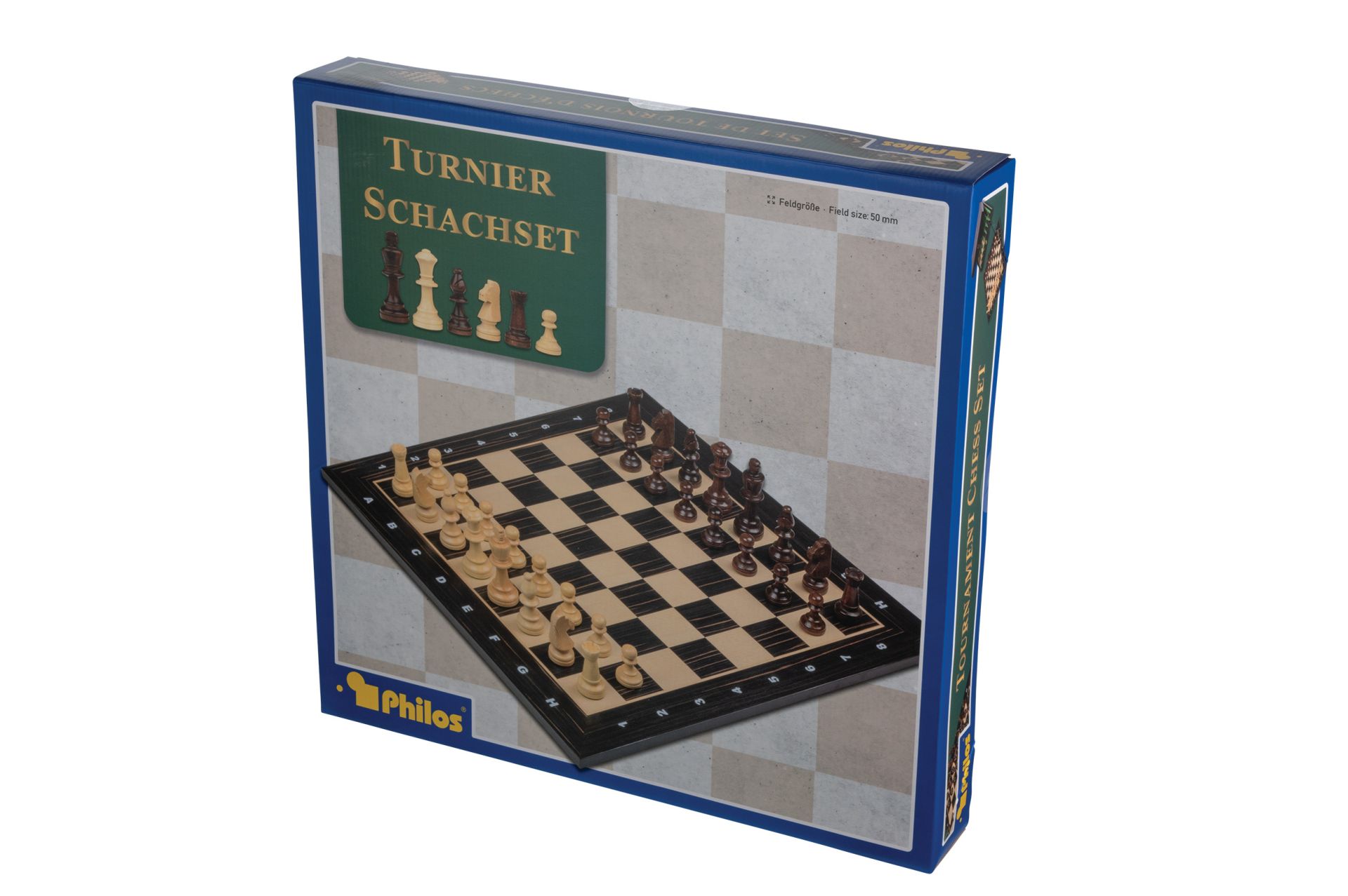 Schachset schwarz, Turnier, Feld 50 mm, mit Holzkassette für Schachfiguren Schachset schwarz, Turnier, Feld 50 mm, mit Holzkassette für Schachfiguren