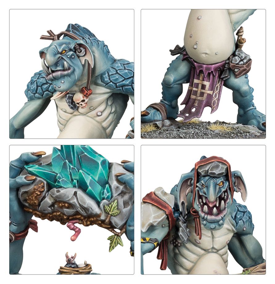 Ork, Gargoyle, Kriegerstatue, Knochenanhänger, Kristallfelsen