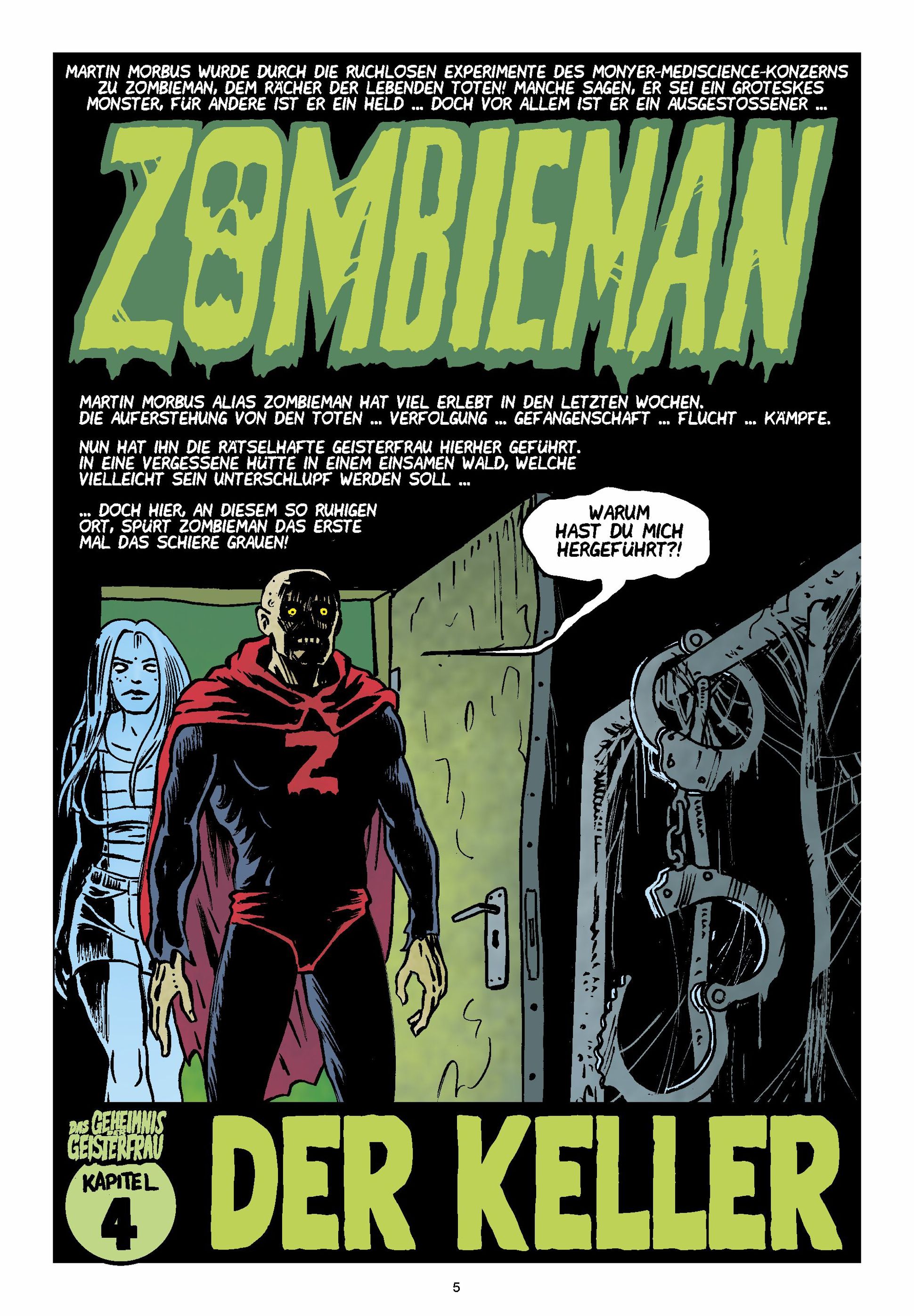 Zombieman Bd.7: Das Geheimnis der Geisterfrau Comic, Zombie, Der Keller, Horror, Kapuzenheld
