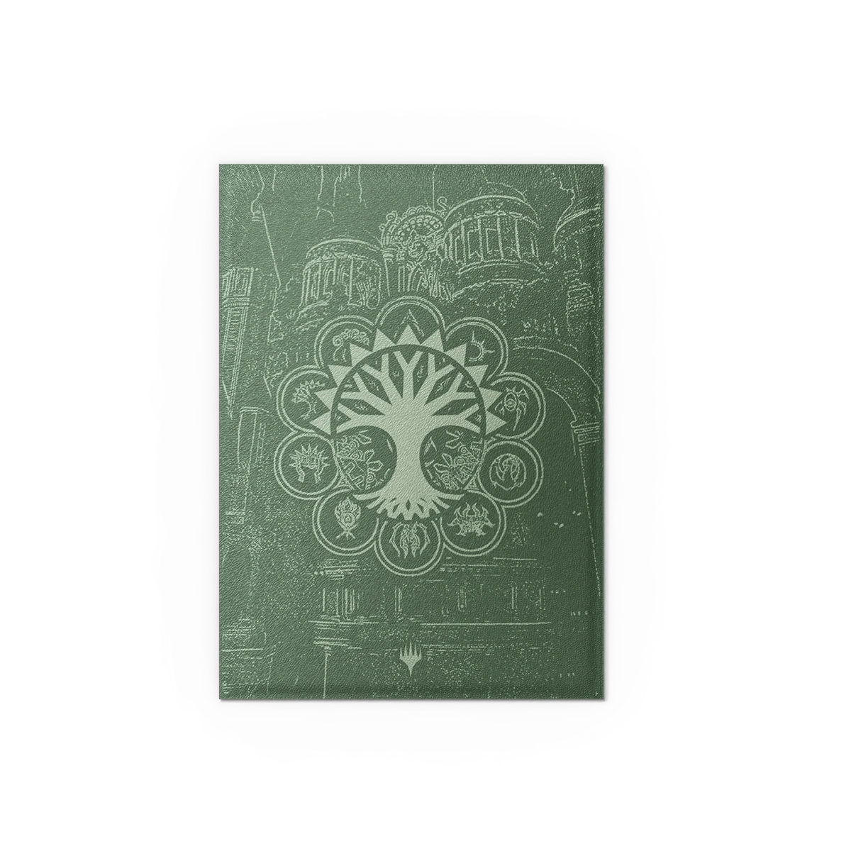 Dragon Shield: Art Sleeves Dual Matte Guildpact Series Magic - Selesnya Conclave poster, Baum des Lebens, keltisches design, grüner Poster, architektonisches Motiv