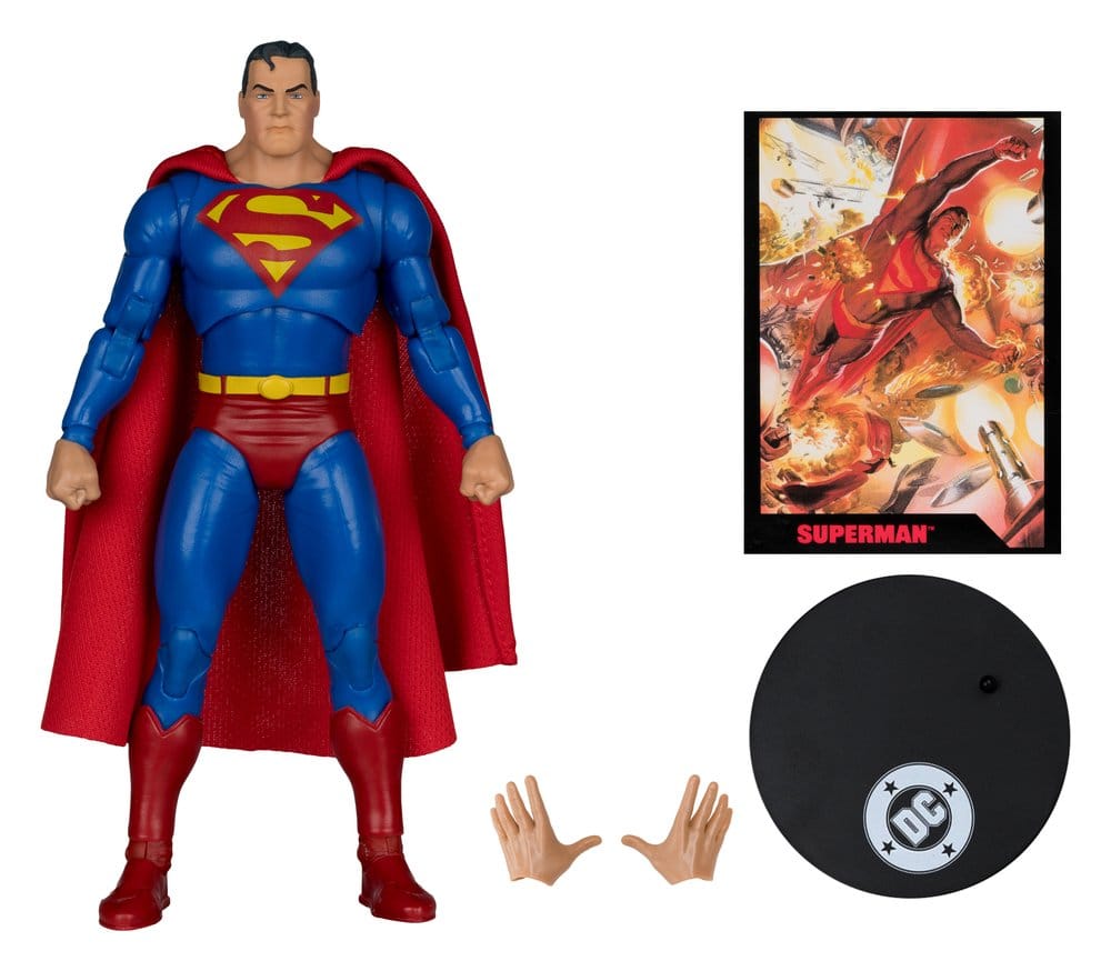 Superman, Action-Figur, Blauer Anzug, Roter Umhang, Hände Zubehör