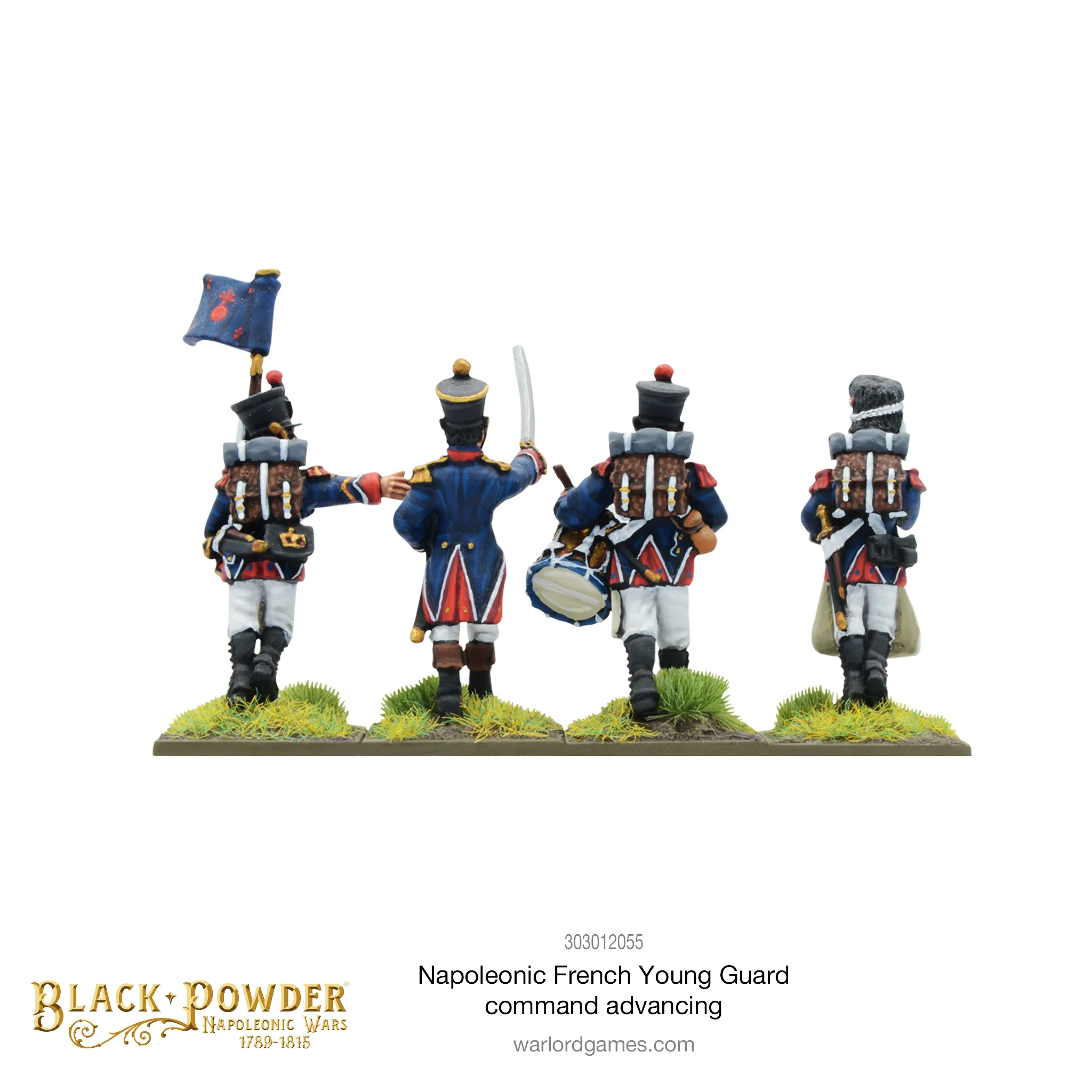 Black Powder: Napoleonic French Young Guard Command advancing Black Powder: Napoleonic French Young Guard Command advancing